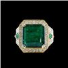 Image 1 : 10.28CT NATURAL COLUMBIAN EMERALD 14K Y/G RING