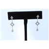Image 2 : 18K White Gold And Diamond Dangling Earring Round Shape Diamond-1.13ct Weight-3.86grams