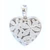 Image 1 : 14K WHITE GOLD DIAMOND HEART LOCKET PENDANT:8 GRAMS/DIAMOND:0.65CT