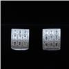 Image 1 : 18K White Gold And Diamond Earring Round Shape Diamond- 0.82ct Baguette Shape Diamond- 1.12ct Weight