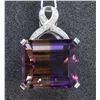 Image 1 : 14K WHITE GOLD AMETRINE PENDANT:8g/Diamond:0.34ct/Ametrine:48.02ct