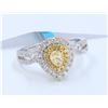 Image 3 : 18K WHITYE AND YELLOW GOLD DIAMOND RING:4.96 GRAMS/DIAMOND:0.84ct
