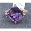 Image 4 : 14 K ROSE GOLD AMETHYST RING:7.20 GRAMS/DIAMOND:0.22CT/AMETHYST:6.72CT/#R8010