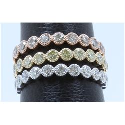 14K ROSE GOLD, YELLOW GOLD, WHITE GOLD COLOR BAND:4.70 GRAMS ABOUT/DIAMOND:2.77CT