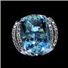 Image 1 : 26CT NATURAL AQUAMARINE 14K W/G RING