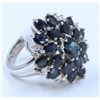 Image 2 : 14K WHITE GOLD SAPPHIRE PENDANT RING:10.9g/Diamond:0.36ct/Sapphire:6.27ct/Center Sap:1.4ct