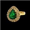 Image 1 : 3.02CT NATURAL COLUMBIAN EMERALD 14K YELLOW GOLD RING