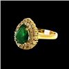 Image 2 : 3.02CT NATURAL COLUMBIAN EMERALD 14K YELLOW GOLD RING