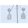 Image 1 : 14K WHITE GOLD EARRING:9.26g/Diamond:2.12ct/Aquamarine:1.61ct