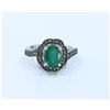 Image 1 : 14K White Gold Tsavorite Ring:5.5g/Tsavorite:34ea/Emerald:1.67ct