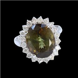 7.80CT NATURAL TOURMALINE 14K WHITE GOLD RING