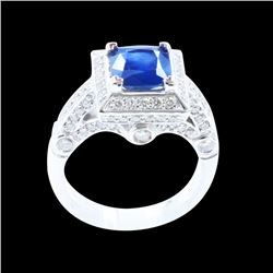 2.31CT NATURAL CEYLON BLUE SAPPHIRE 14K W/G RING