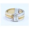 Image 1 : 14K WHITE AND YELLOW GOLD DIAMOND RING:10.44 GRAMS APPROX/DIAMOND:0.5CT
