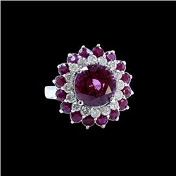 4.42CT NATURAL RASPBERRY GARNET 14KW/G RING