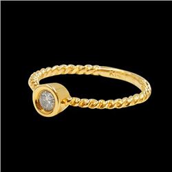 0.13CT NATURAL DIAMOND 14K YELLOW GOLD RING