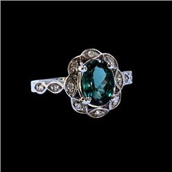 2.20CT NATURAL ALEXANDRITE 14K WHITE GOLD RING