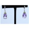 Image 1 : 14K WHITE GOLD AMETHYST EARRING:7.1g/Peridot:/Amethyst:11.28ct