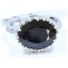 Image 1 : 14K WHITE GOLD SAPPHIRE RING:5.5g/Diamond:0.62ct/Sapphire:6.54ct