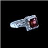 Image 1 : NATURAL 1.95CT PEACH TOURMALINE & 0.35CT RUBY 14K W/G RING