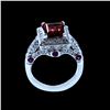 Image 2 : NATURAL 1.95CT PEACH TOURMALINE & 0.35CT RUBY 14K W/G RING