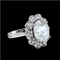 8.19CT NATURAL CEYLON YELLOW SAPPHIRE14K WHITE GOLD RING