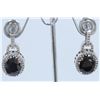 Image 1 : 14K WHITE GOLD EARRING:11g/Diamond:0.75ct/BLUE Sapphire:11.35ct