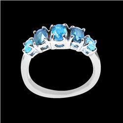NATURAL 0.65CT ALEXANDRITE & 0.58CT BRAZIL PARAIBA TOURMALINE 14K W/G RING