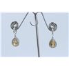Image 1 : 14K WHITE GOLD  EARRING:7.3g/Diamond:0.54ct/Citrine:2.16ct