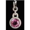 Image 1 : 18K WHITE GOLD PINK TOURMALINE PENDANT:3.02GRAMS/PINK TOURMALINE:4.91CT/DIAMOND:0.23CT