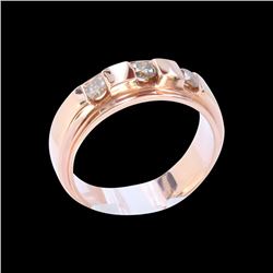 0.58CT NATURAL CHAMPANGE RED DIAMOND 14K R/G RING