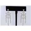 Image 2 : 18K White Gold And Diamond Dangling Earring Round Shape Diamond-1.40ct Weight-12.45 Grams
