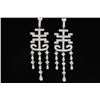 Image 3 : 18K White Gold And Diamond Dangling Earring Round Shape Diamond-1.40ct Weight-12.45 Grams