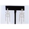 Image 6 : 18K White Gold And Diamond Dangling Earring Round Shape Diamond-1.40ct Weight-12.45 Grams