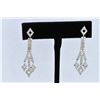 Image 2 : 18K White Gold And Diamond Dangling Earring Round Shape Diamond-2.35ct Weight-8.71 Grams