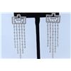 Image 2 : 18K White Gold And Diamond Dangling Earring Round Shape Diamond-2.80 Weight-11.86 grams