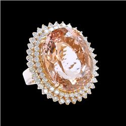 40.22CT NATURAL MORGANITE 14K R/G RING