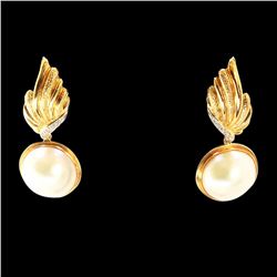 16MM NATURAL PEARL 14K YELLOW GOLD EARING