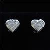 Image 1 : 18K White Gold And Diamond Earring Princess Shape Diamond(invisible Setting)-1.55ct Weight-9.30 Gram