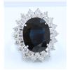 Image 1 : 14K WHITE GOLD RING:9.17g/Diamond:1.95ct/BLUE Sapphire:9.43ct