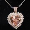 Image 3 : 15.06CT NATURAL MORGANITE 14K ROSE GOLD PENDANT