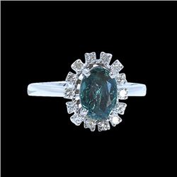 1.43CT NATURAL ALEXANDRITE 14K WHITE GOLD RING