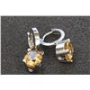 Image 2 : 14K WHITE GOLD EARRING:5.7g/Diamond:0ct/Citrine:4.22ct