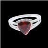 Image 3 : 2CT NATURAL MALAYA GARNET 18K WHITE GOLD RING