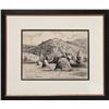 Image 1 : Paul Emile Pissarro, Haystacks by a Cottage, Charcoal Drawing