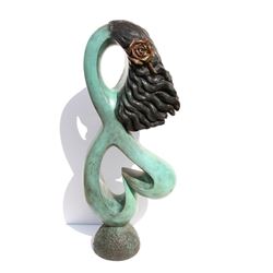 Ellen Brenner-Sorensen, Woman with Rose in her hair, Bronze Sculpture