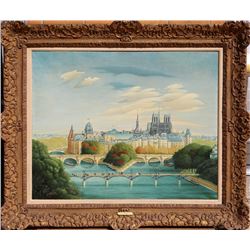 Gyorgy Stefula, Paris Stadbild, Oil Painting