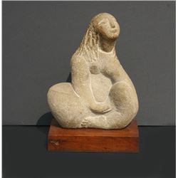 Michael Lord, Seated Woman (Stone), Stone Sculpture