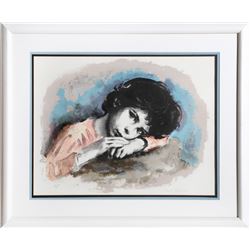 Sandu Liberman, Resting Child (Color), Lithograph