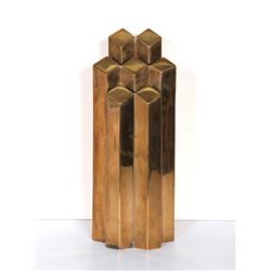 Hexagonal Skyscraper, Polished Bronze Sculpture