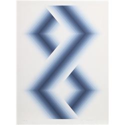 Babe Shapiro, Blue Hexagons, Silkscreen